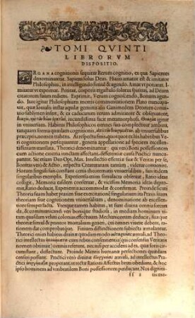 ... Volumen Quintum De philosophicis habitibus theoricis, veri cognitionem potissimum spectantib. : quatuor libris disserens