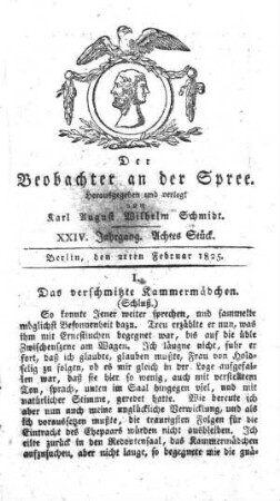 8. Stueck, 21. Februar 1825