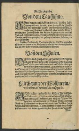 Kirchgang der Wöchnerin/ Und wie man die Kindlein einsegen sol.