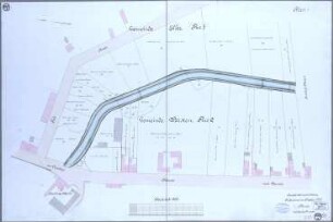 Lageplan über die Regulierung des Düsselbaches zwischen Scheidlingsmühle und der Werstener Dorfstr.