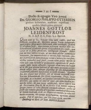 Docto & egregio Viro juveni Dn. Georgio Philippo Otterbein ...
