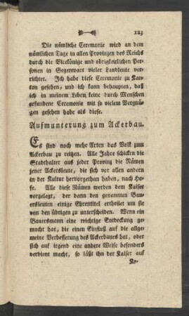 Aufmunterung zum Ackerbau