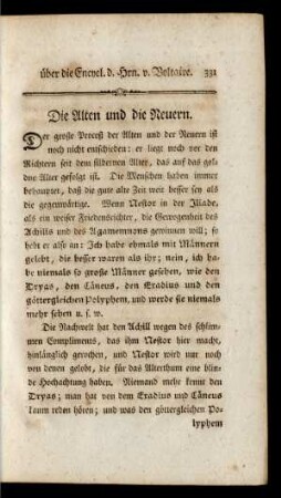 Die Alten und die Neuern