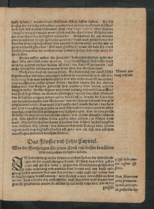 Das Fünffte und Letzte Capittel.