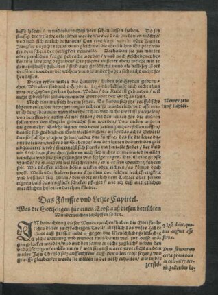 Das Fünffte und Letzte Capittel.
