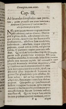 Cap. III. Ad sanandas scrophulas ...