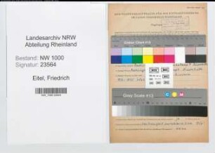 Entnazifizierung Friedrich Eitel, geb. 09.03.1899 (Bergmann)