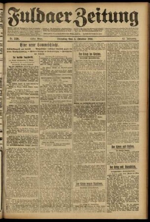 Erste Ausgabe vom Dienstag, den 03. Oktober 1916.