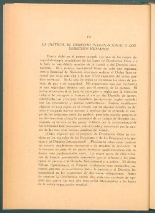 IV La Justicia, el Derecho Internacional y los Derechos Humanos