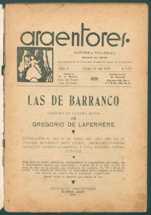1935006500: Las de barranco : comedia en cuatro actos