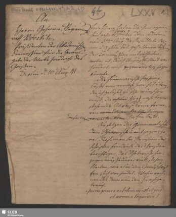 4b(2): Briefentwurf Schlegels an A. Boeckh; dat. Berlin, 10.08.1841.