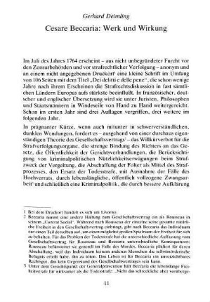 11-35, Cesare Beccaria: Werk und Wirkung