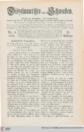 21: Schwäbische Biographien : Joh. Philipp Heinrich, Freiherr von und zur Erthal, Dekan von Comburg