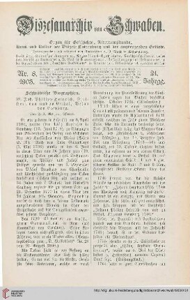 21: Schwäbische Biographien : Joh. Philipp Heinrich, Freiherr von und zur Erthal, Dekan von Comburg