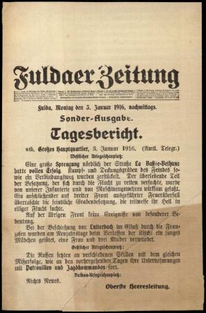 Ausgabe vom Montag, den 03. Januar 1916.