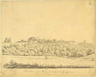Das Rittergut Kleinborthen (Dohna-Borthen) südöstlich von Dresden von Norden über den Lockwitzbach gesehen