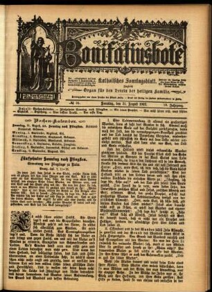 Erste Ausgabe vom Sonntag, den 31. August 1902.