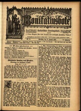 Erste Ausgabe vom Sonntag, den 31. August 1902.