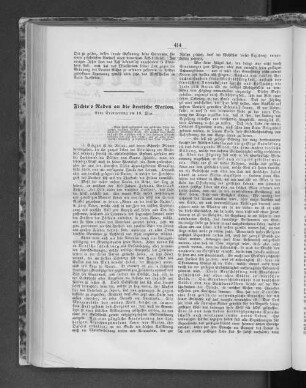 Fichte's Reden an die deutsche Nation.