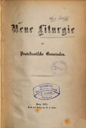 Neue Liturgie für protestantische Gemeinden.