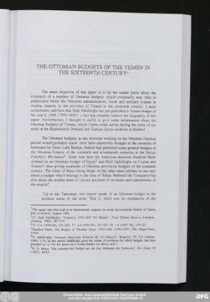The Ottoman Budgets Of The Yemen In The Sixteenth Century