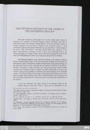 The Ottoman Budgets Of The Yemen In The Sixteenth Century