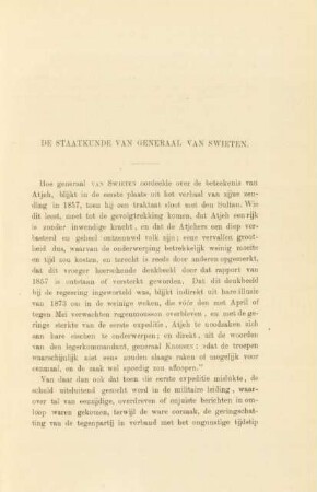De staatkunde van Generaal van Swieten