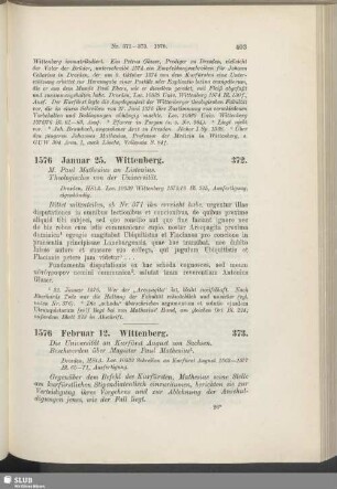 372. 1576, Januar 25. Wittenberg