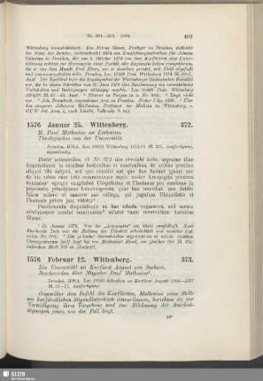 372. 1576, Januar 25. Wittenberg