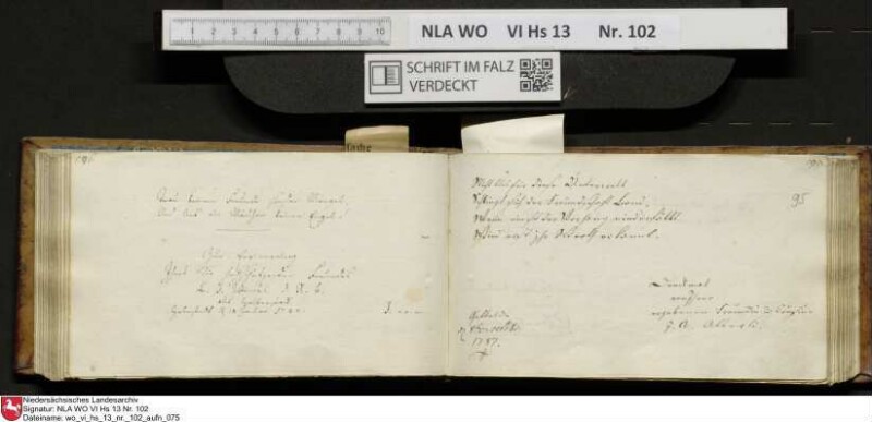 Stammbuch des Johann Christian Wilhelm Schütze aus                            Braunschweig
