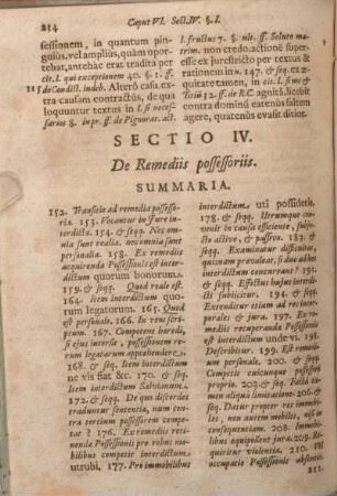 Sectio IV. De Remediis possessoriis.