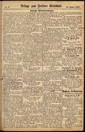 Zweite Ausgabe vom Samstag, den 21. Januar 1882.