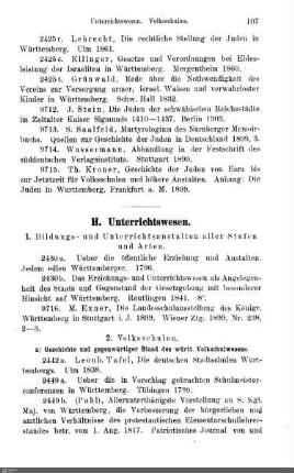 H. Unterrichtswesen