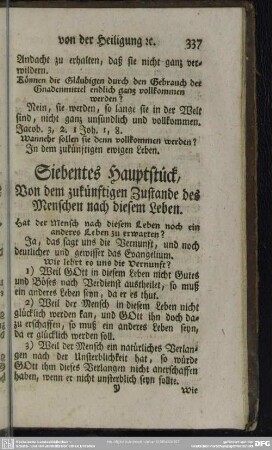 Siebentes Hauptstück, Von dem zukünftigen Zustande des Menschen nach diesem Leben