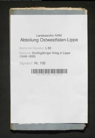 Schutzbriefe (Original/Abschrift) der Kriegsparteien für die Grafschaft Lippe und einzelne Städte und Ämter