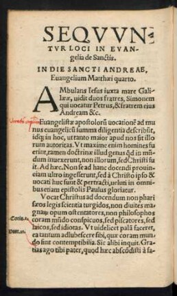 Sequuntur Loci In Evangelia de Sanctis.