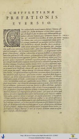 Chiffletianae Praefationis Eversio.