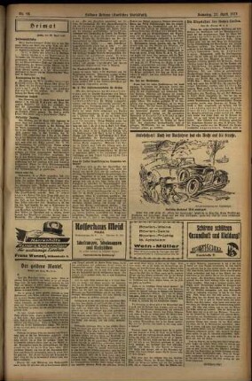 Zweite Ausgabe vom Samstag, den 27. April 1929.