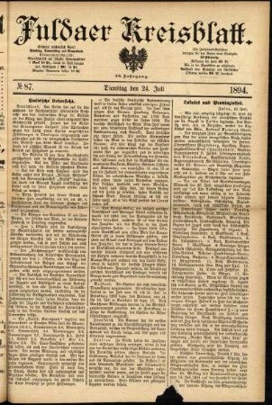 Ausgabe vom Dienstag, den 24. Juli 1894.