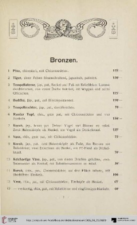 Bronzen (Nr. 1-71)