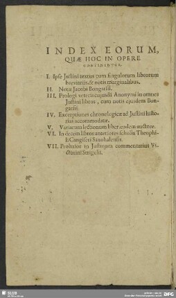 Index Eorum Quae Hoc In Opere Continentur