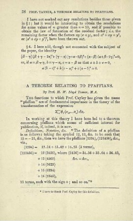 A Theorem relating to pfaffians.