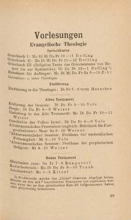 29-56, Vorlesungen