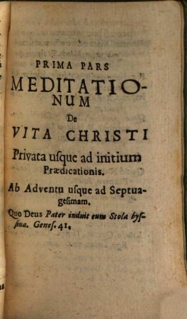 Stola Gloriæ, Sev Vita, Prædicatio, Miracula Christi