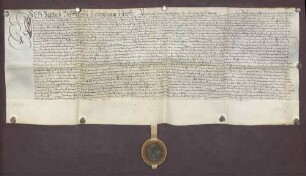 Gültbrief des Baltus Seifert und seiner Frau Ursula gegen die Stiftsverwaltung zu Pforzheim unter Verpfändung von Gütern zu Büchenbronn