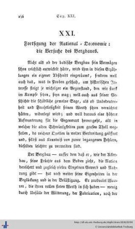 XXI. Fortsetzng: die Versuche des Bergbaues