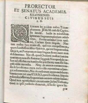 Prorector Et Senatus Academiæ Kiloniensis Civibus Suis S. D.