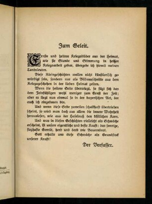 Zum Geleit