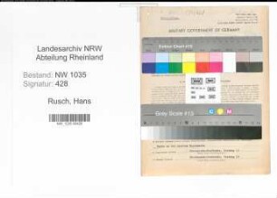 Entnazifizierung Hans Rusch , geb. 01.10.1908 (Angestellter)