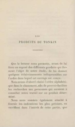 Les produits du Tonkin